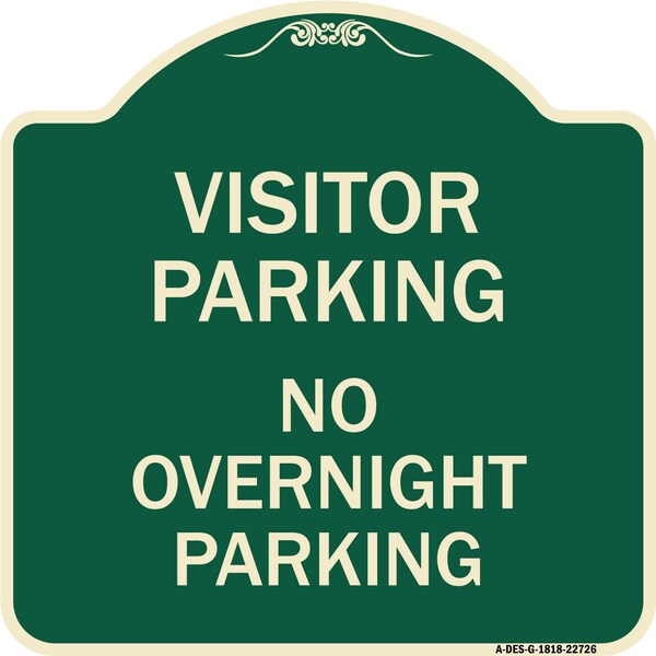 Visitor Parking Visitor Parking No Overnight Parking Heavy-Gauge Alum Sign, 18" x 18", G-1818-22726